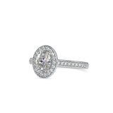 Tiara Halo Diamond Stone Ring White gold