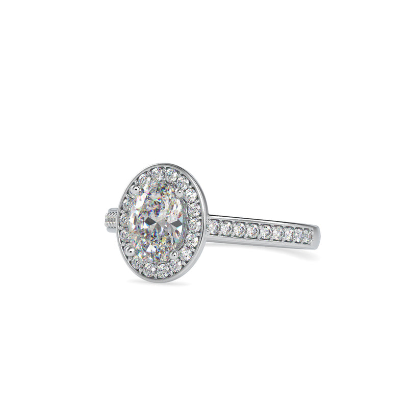 Tiara Halo Diamond Stone Ring White gold