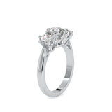 Hoary Three Stone Diamond Ring White gold