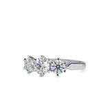 Hoary Three Stone Diamond Ring White gold