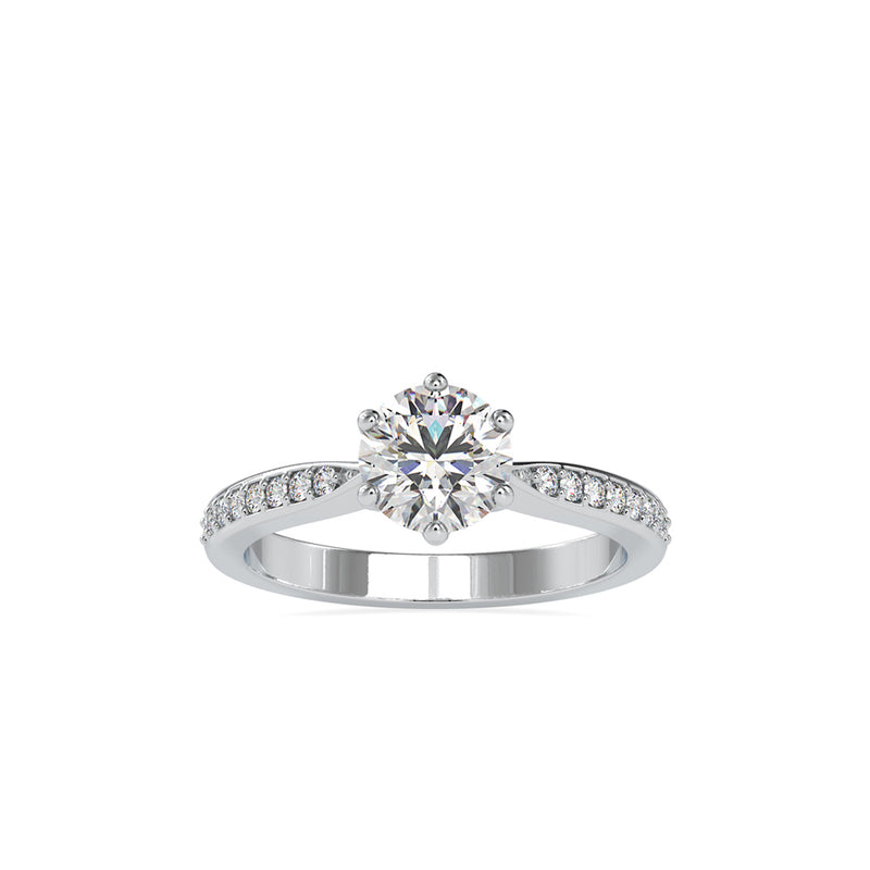 Palatial Stone Diamond Ring White gold