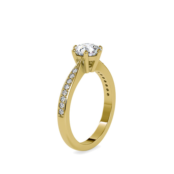 Palatial Stone Diamond Ring Yellow gold