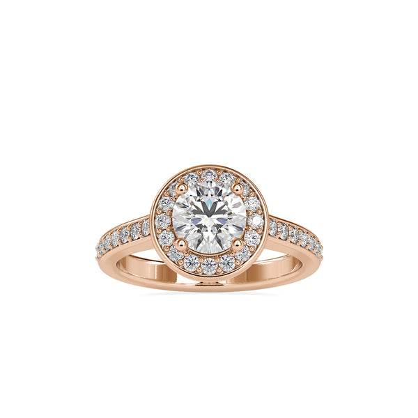Matron Diamond Stone Engagement Ring Rose gold