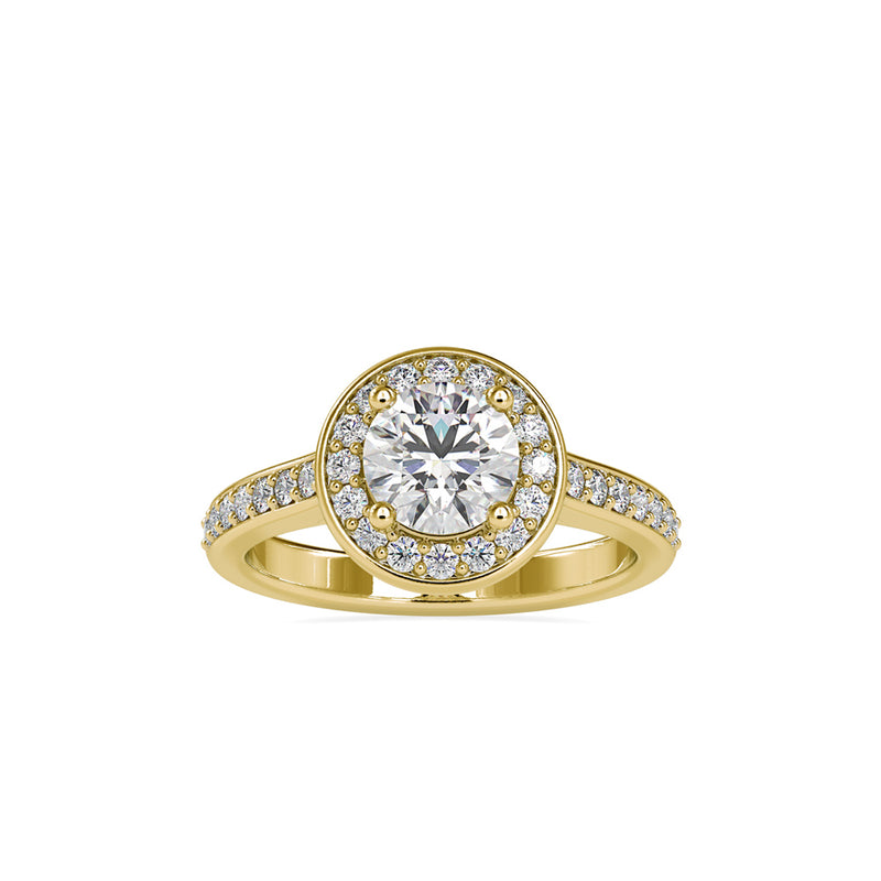 Matron Diamond Stone Engagement Ring Yellow gold