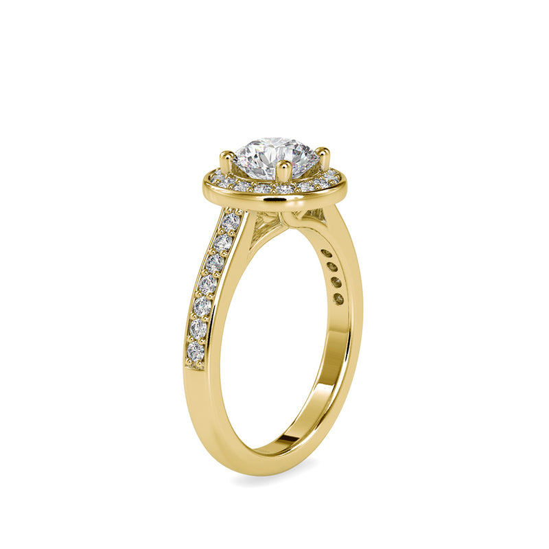 Matron Diamond Stone Engagement Ring Yellow gold