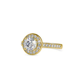 Matron Diamond Stone Engagement Ring Yellow gold