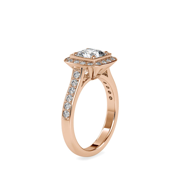 Monarch Halo Diamond Ring Rose gold