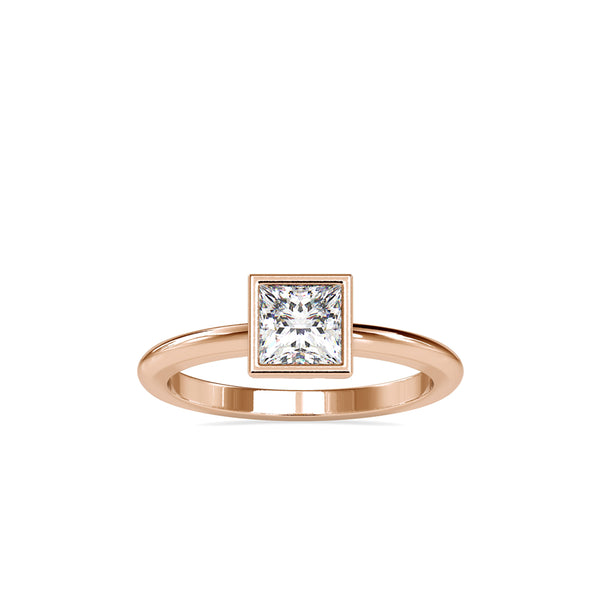Faith Princess Stone Diamond Ring Rose gold