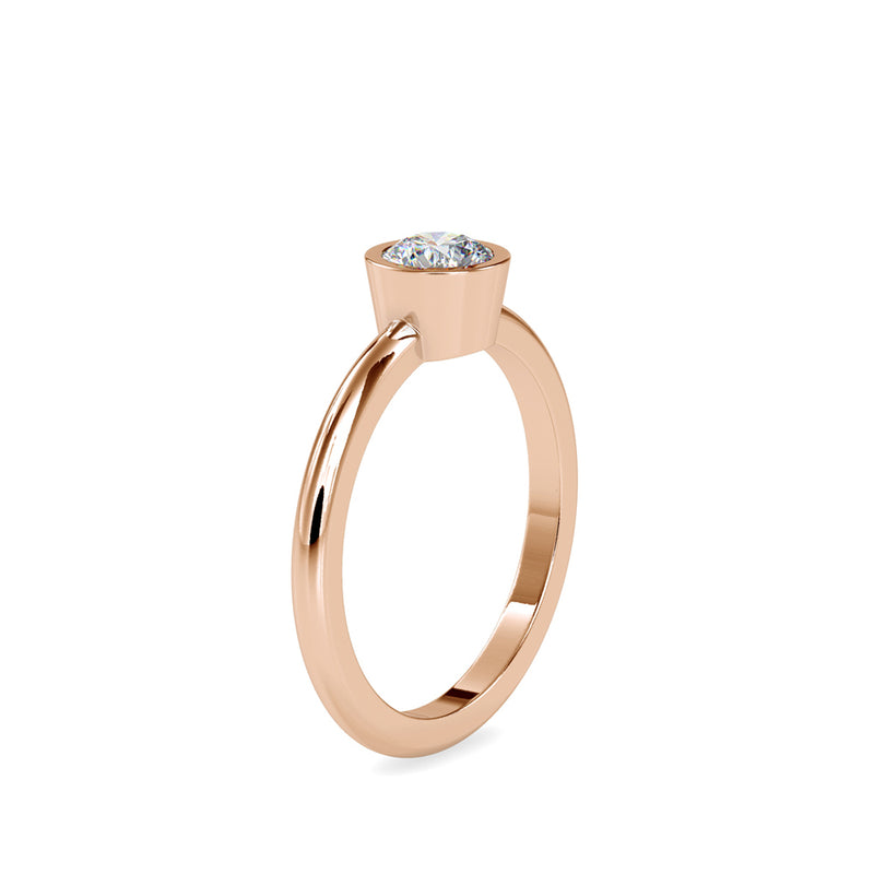 Brilliant Round Cut Diamond Engagement Ring Rose gold