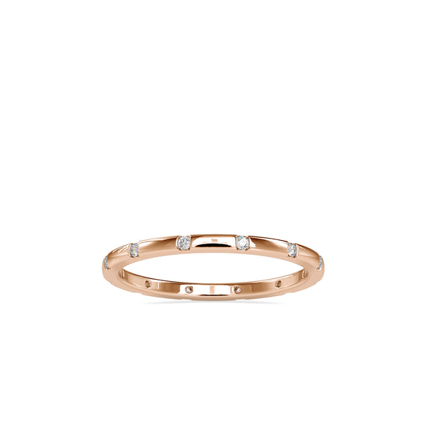 Annular Round Cut Diamond Ring Rose gold