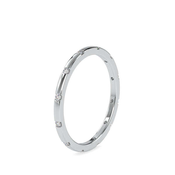 Annular Round Cut Diamond Ring White gold