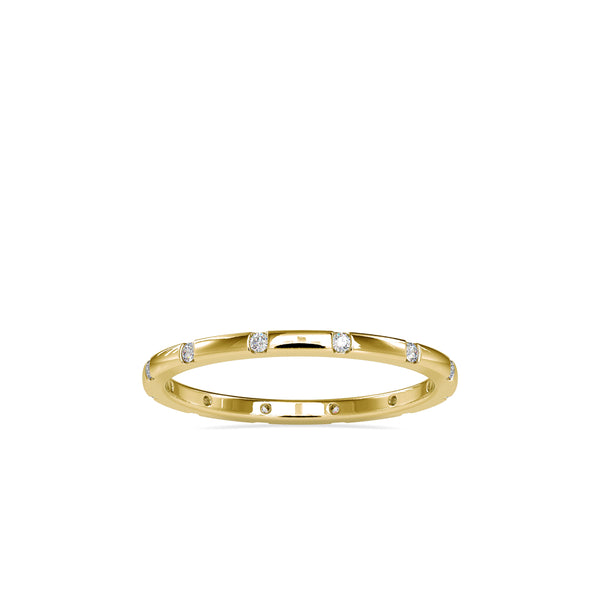 Annular Round Cut Diamond Ring Yellow gold
