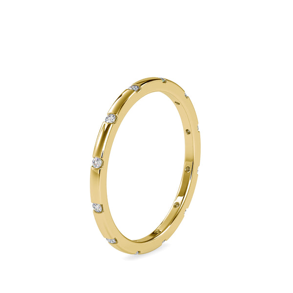Annular Round Cut Diamond Ring Yellow gold