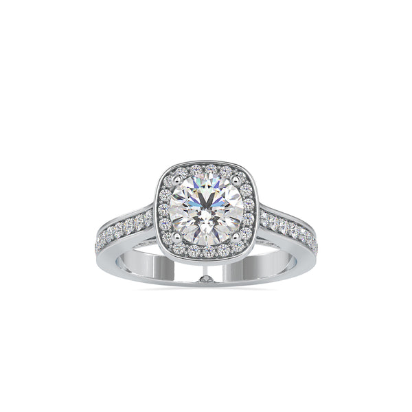 Ace Round Diamond Engagement Ring Platinum