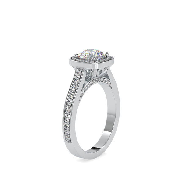 Ace Round Diamond Engagement Ring Platinum