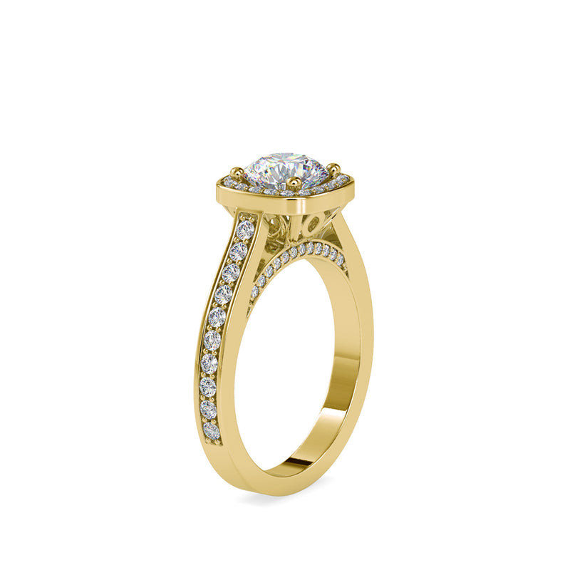 Ace Round Diamond Engagement Ring Yellow gold