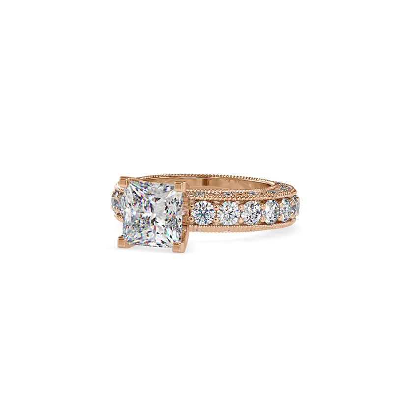 Vesta Stone Diamond Engagement Ring Rose gold