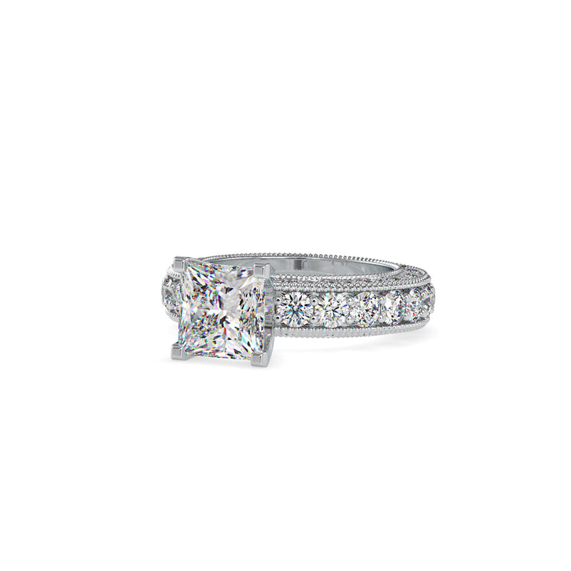 Vesta Stone Diamond Engagement Ring Platinum