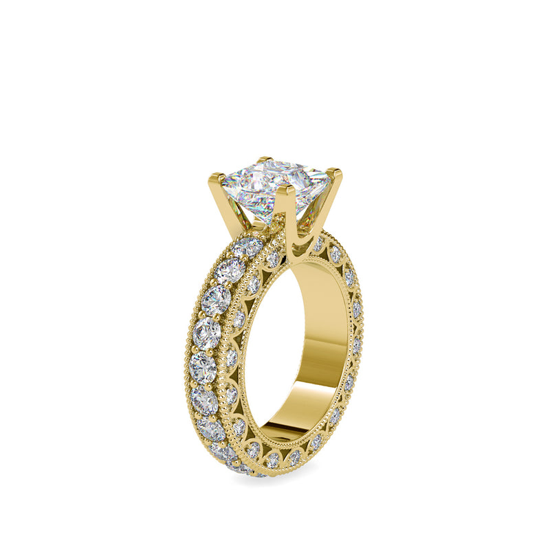 Vesta Stone Diamond Engagement Ring Yellow gold