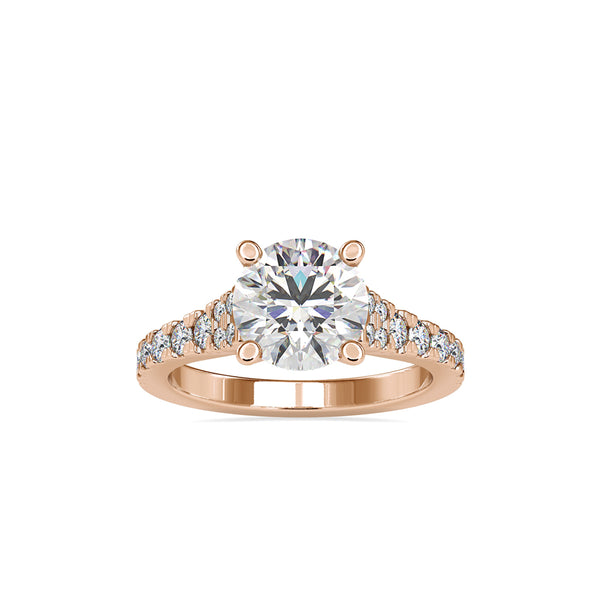 Prision Prong Round Diamond Ring Rose gold