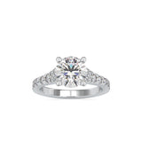 Prision Prong Round Diamond Ring White gold