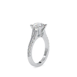 Prision Prong Round Diamond Ring Platinum