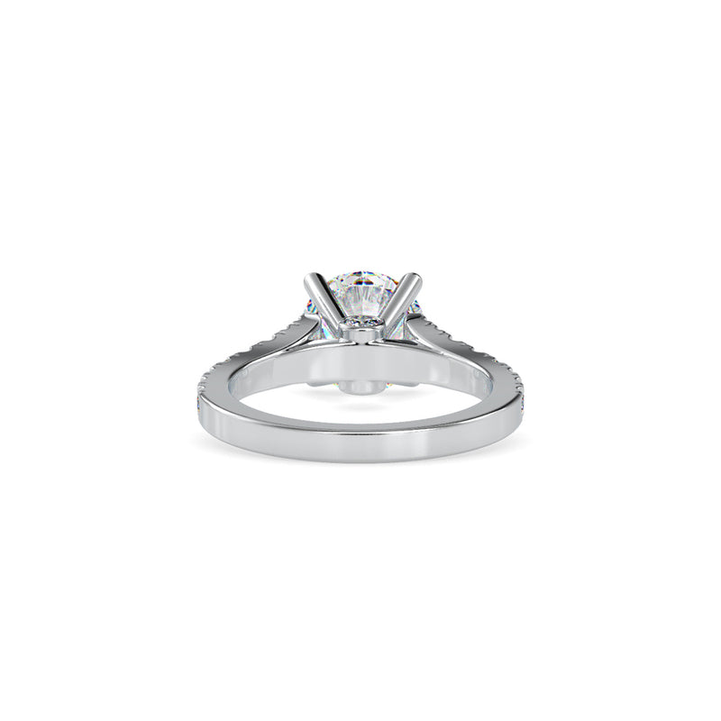 Prision Prong Round Diamond Ring Platinum