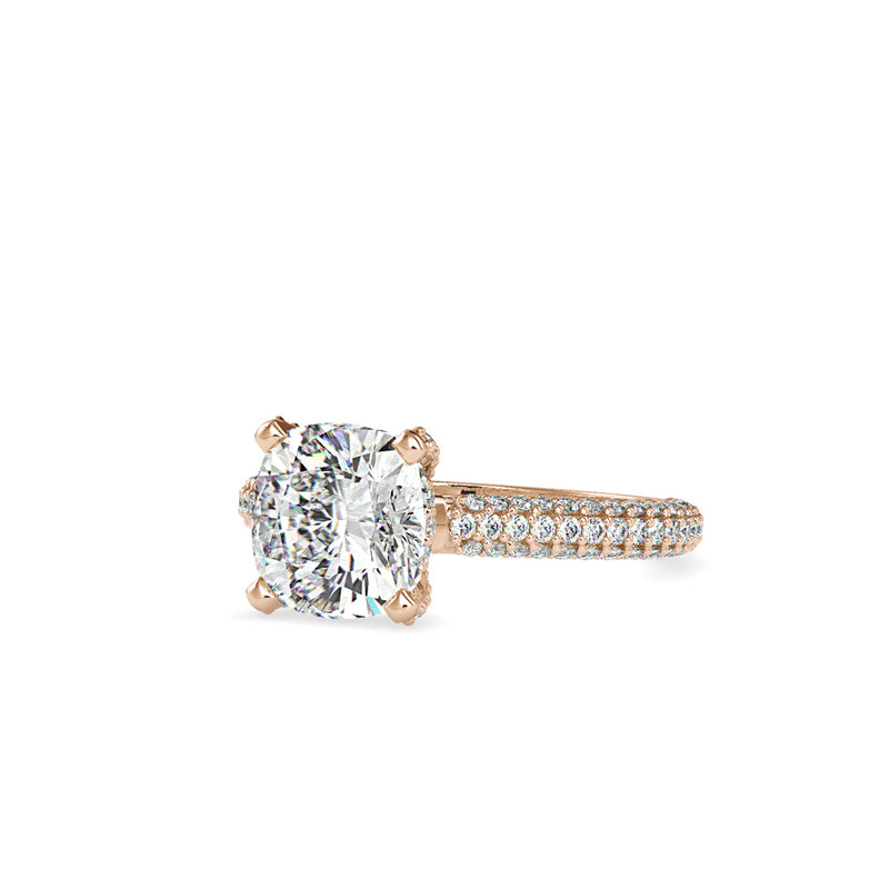 Minerva Cushion Stone Diamond Ring Rose gold