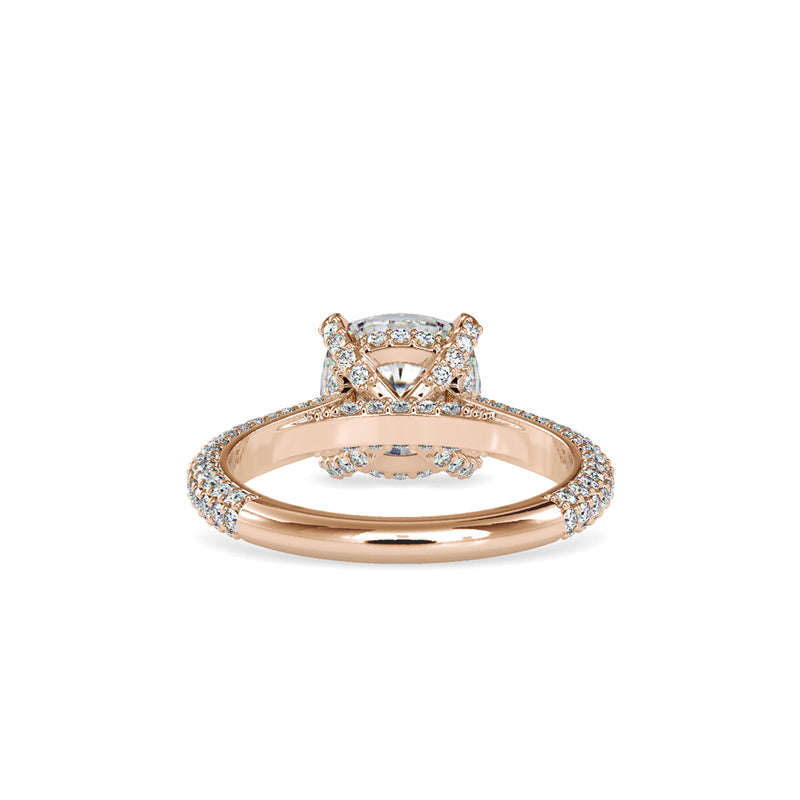 Minerva Cushion Stone Diamond Ring Rose gold