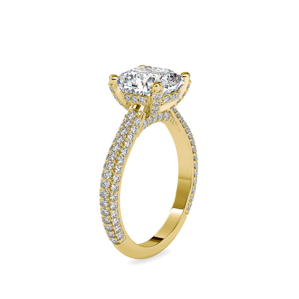 Minerva Cushion Stone Diamond Ring Yellow gold