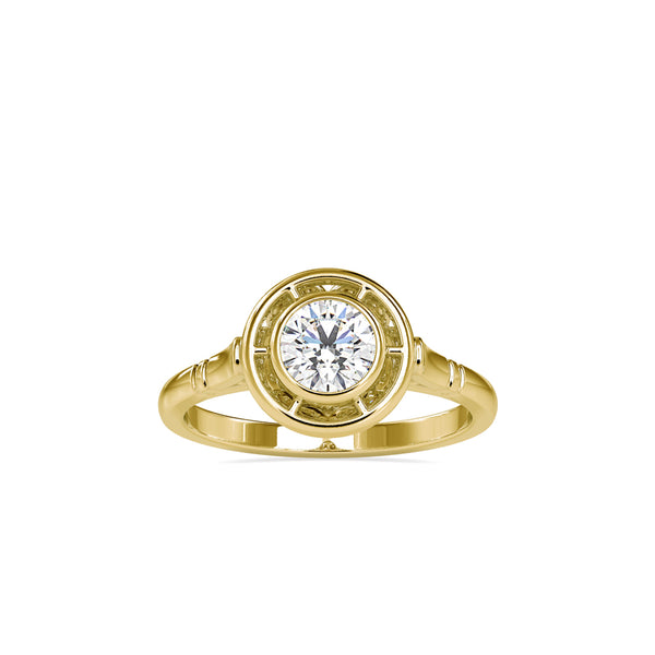 Simply Princy Round Diamond Ring Yellow gold