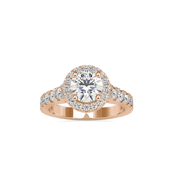 Agile Halo Stone Diamond Ring Rose gold