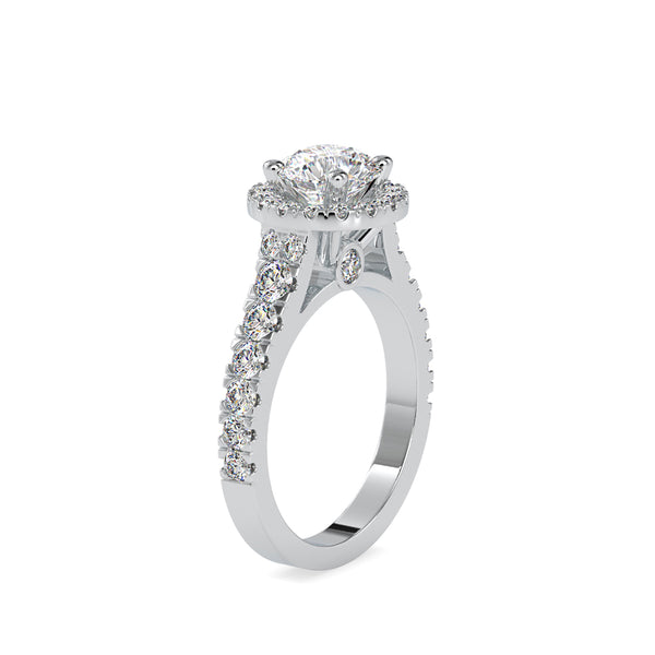 Agile Halo Stone Diamond Ring White gold
