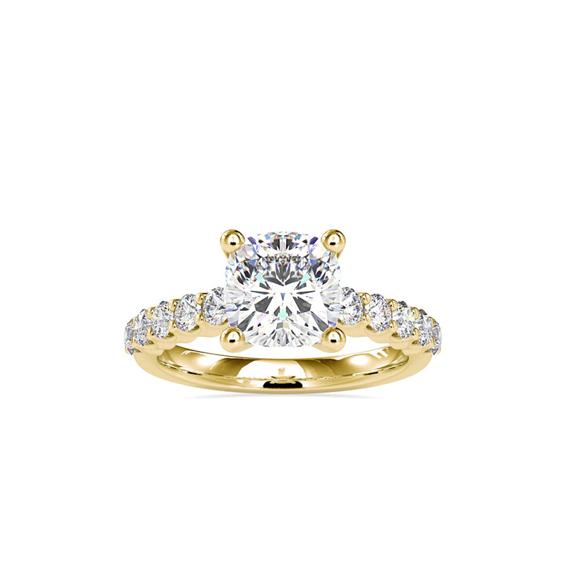 Celestial Cushion Diamond Ring Yellow gold