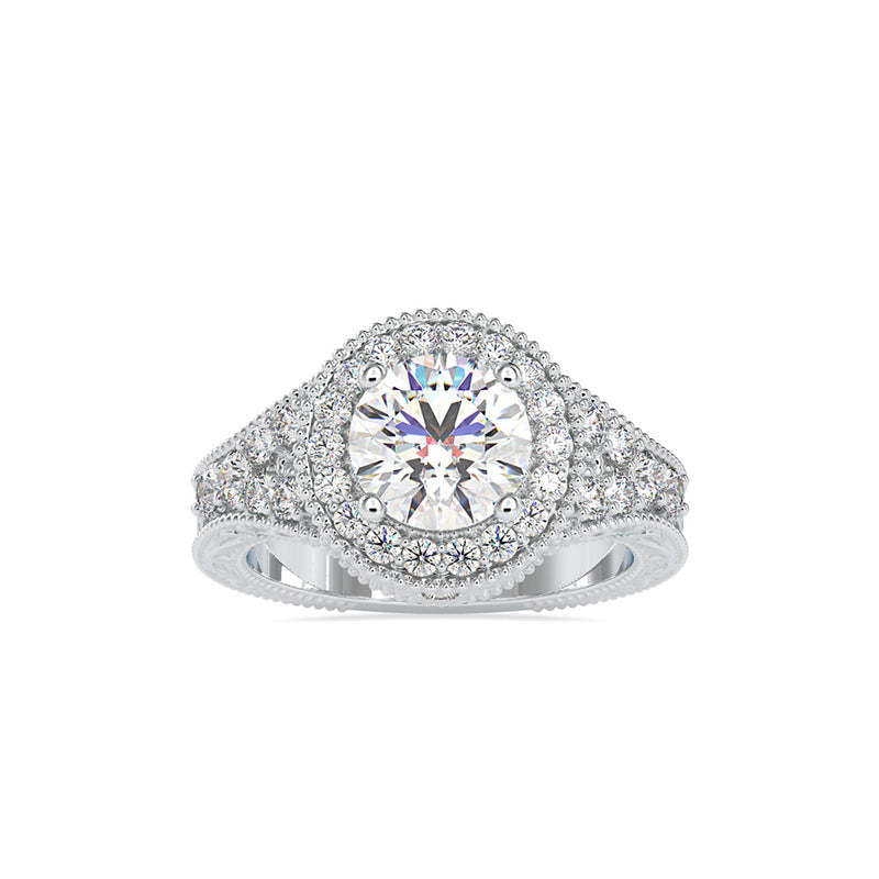 Majesty Halo Diamond Ring White gold