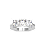 3 Princess Vintage Diamond Engagement Ring White gold