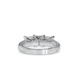 3 Princess Vintage Diamond Engagement Ring White gold
