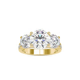 Daisy 3 Stone Diamond Engagement Ring Yellow gold