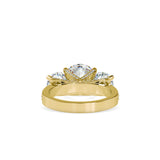 Daisy 3 Stone Diamond Engagement Ring Yellow gold