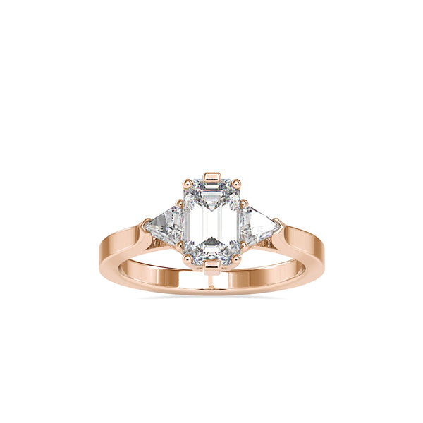 Ryland Emerald Diamond Engagement Ring Rose gold