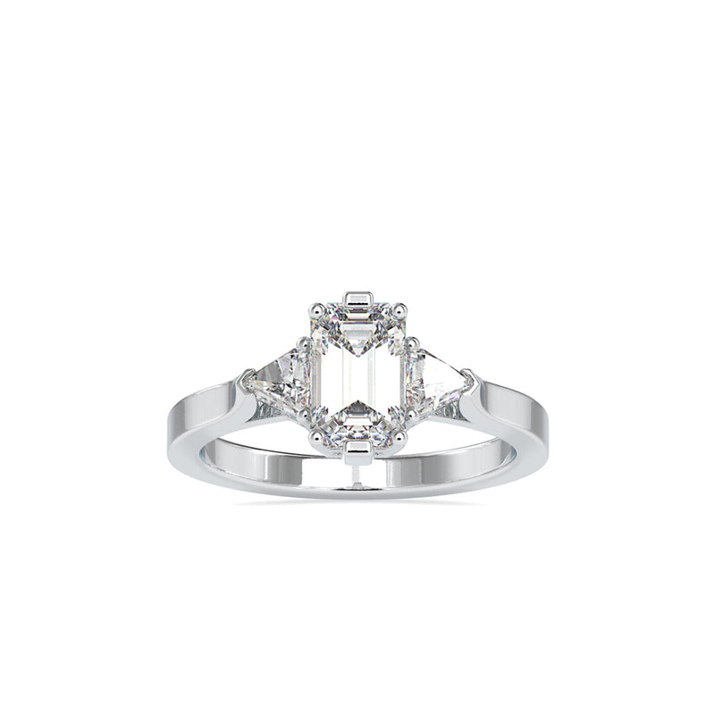 Ryland Emerald Diamond Engagement Ring White gold