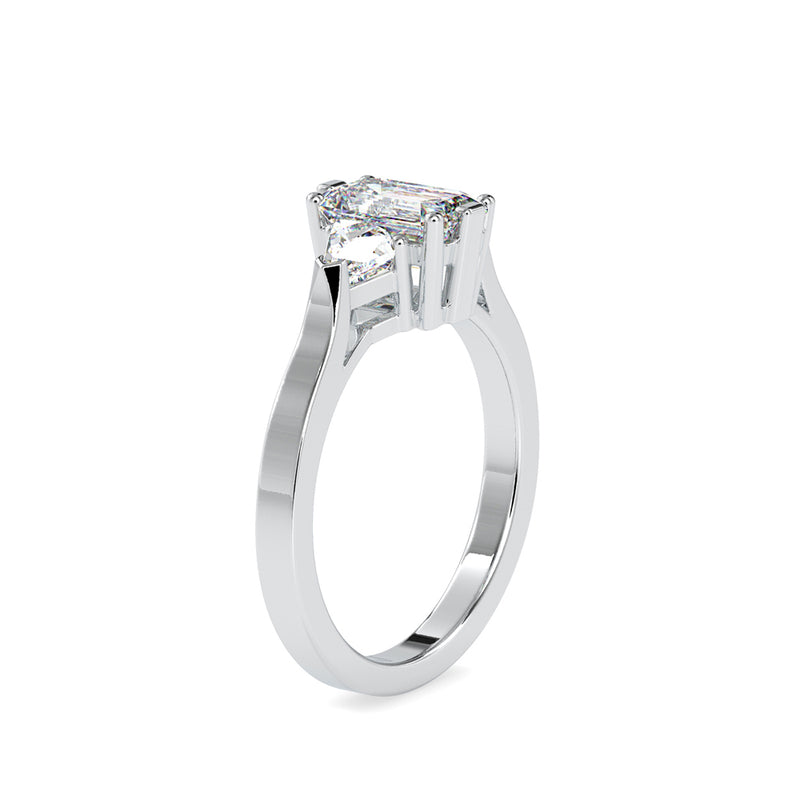 Ryland Emerald Diamond Engagement Ring White gold