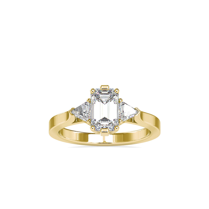 Ryland Emerald Diamond Engagement Ring Yellow gold