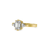 Ryland Emerald Diamond Engagement Ring Yellow gold