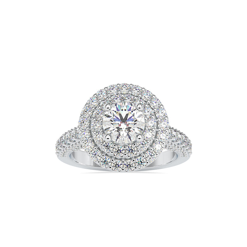 Orion Round Diamond Engagement Ring Platinum