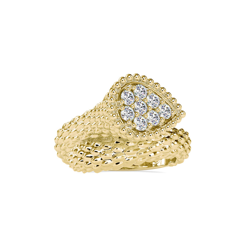 Diamond Fleur Engagement Ring Yellow gold