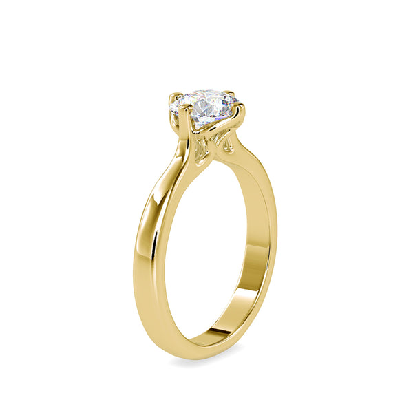 Speckle Soliataire Diamond Prong Ring Yellow gold