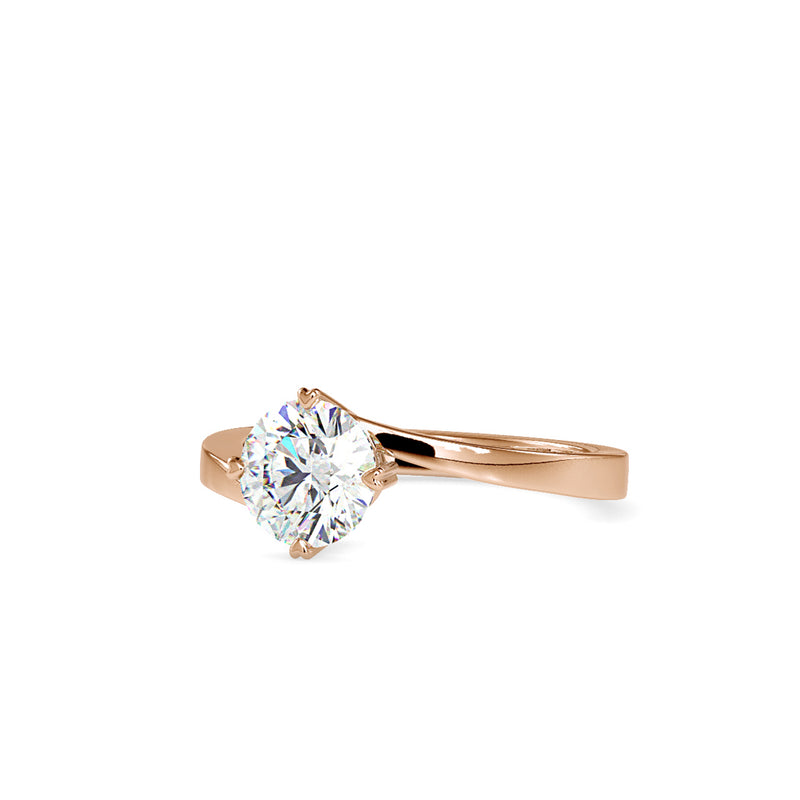 Curvy white stone Diamond Ring Rose gold