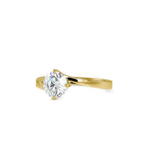 Curvy white stone Diamond Ring Yellow gold