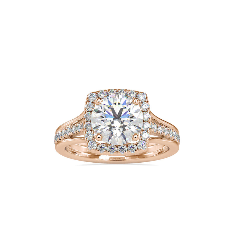 Diana Halo Proxy Diamond Ring Rose gold